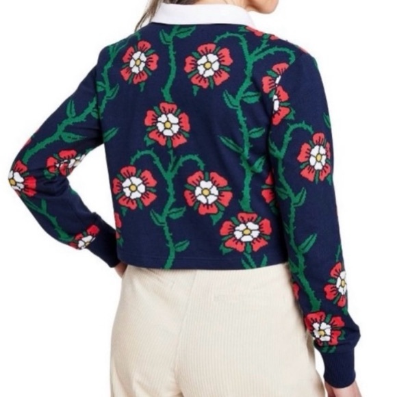 Rowing Blazers x Target Collab Rose Print Navy Blue Collared Rugby Shirt size 2X - Picture 3 of 10